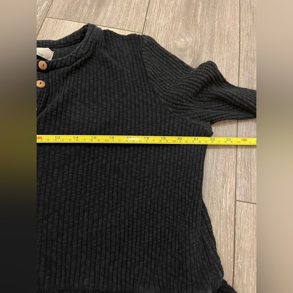 Free People Beach Blossom Ribbed Button Up Dress Black Size Small - Picture 11 of 11